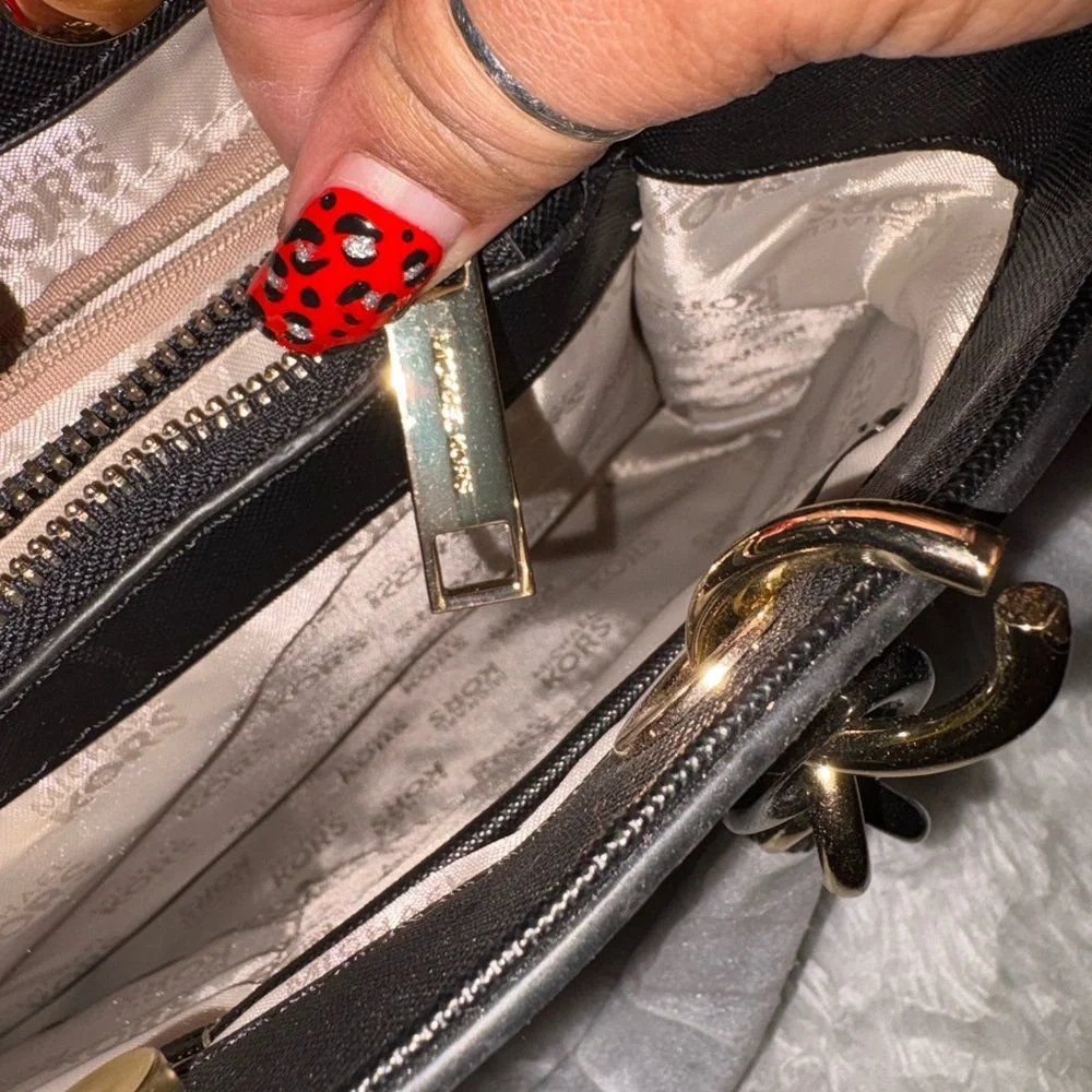 MK Black and Gold Satchel